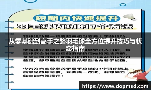 从零基础到高手之路羽毛球全方位提升技巧与状态指南